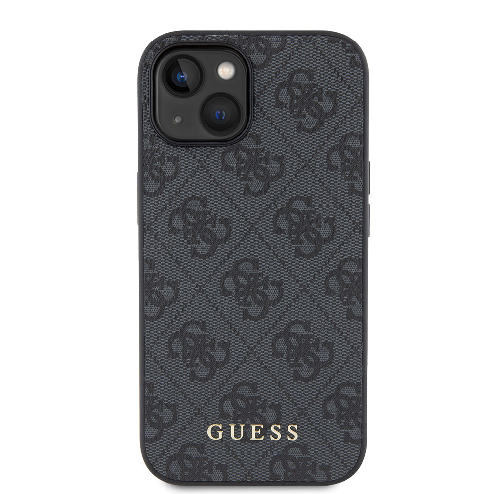 Husa pentru Apple iPhone 15, Guess, 4G Metal Gold Logo, Gri