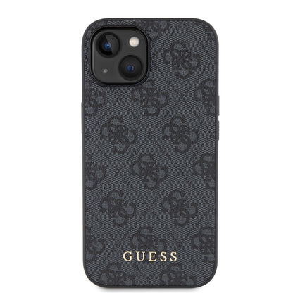 Husa pentru Apple iPhone 15, Guess, 4G Metal Gold Logo, Gri