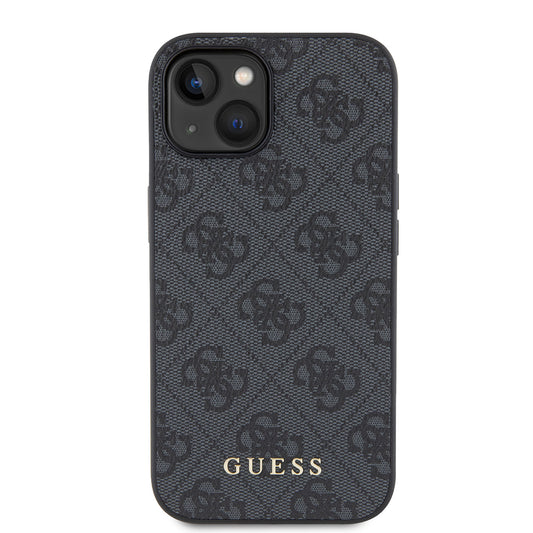 Husa pentru Apple iPhone 15, Guess, 4G Metal Gold Logo, Gri