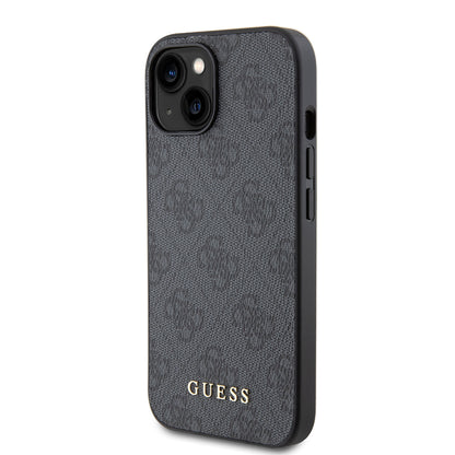 Husa pentru Apple iPhone 15, Guess, 4G Metal Gold Logo, Gri