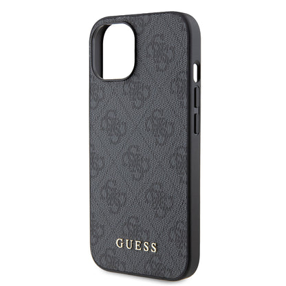 Husa pentru Apple iPhone 15, Guess, 4G Metal Gold Logo, Gri
