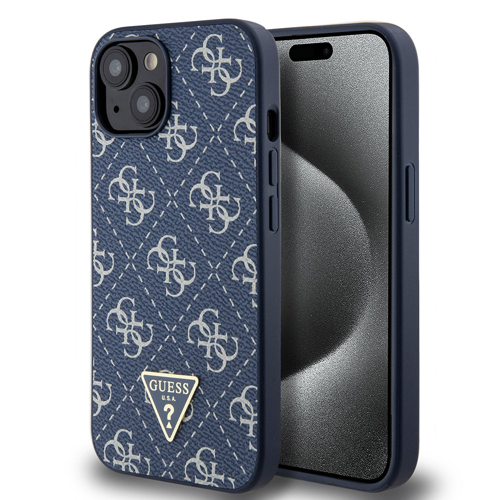 Husa pentru Apple iPhone 15, Guess, 4G Triangle Logo, Albastra