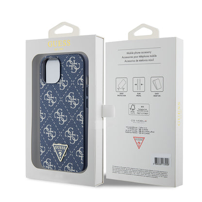 Husa pentru Apple iPhone 15, Guess, 4G Triangle Logo, Albastra