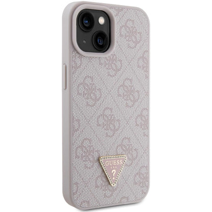 Husa pentru Apple iPhone 15, Guess, 4G Triangle Strass, Roz