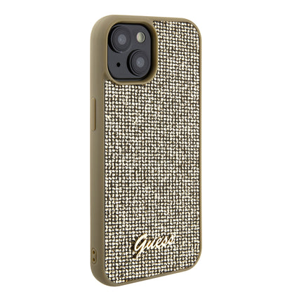 Husa pentru Apple iPhone 15, Guess, Disco Metal Script, Aurie