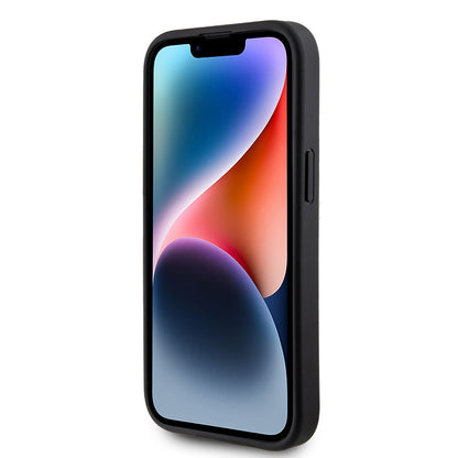 Husa pentru Apple iPhone 15, Guess, Glitter Big 4G Script, Neagra