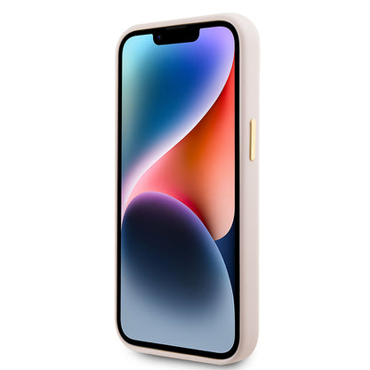 Husa pentru Apple iPhone 15, Guess, Logo Strass 4G, Roz Deschis