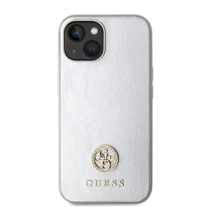Husa pentru Apple iPhone 15, Guess, Strass Metal Logo, Argintie