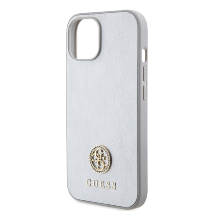 Husa pentru Apple iPhone 15, Guess, Strass Metal Logo, Argintie
