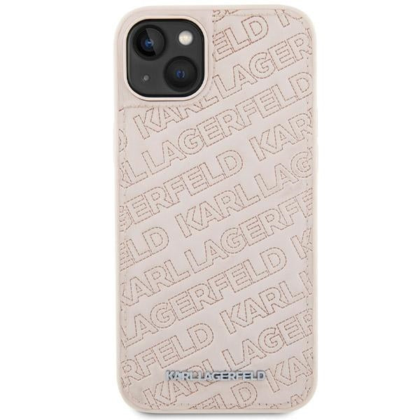 Husa pentru Apple iPhone 15, Karl Lagerfeld, Diagonal Quilted K Pattern, Roz