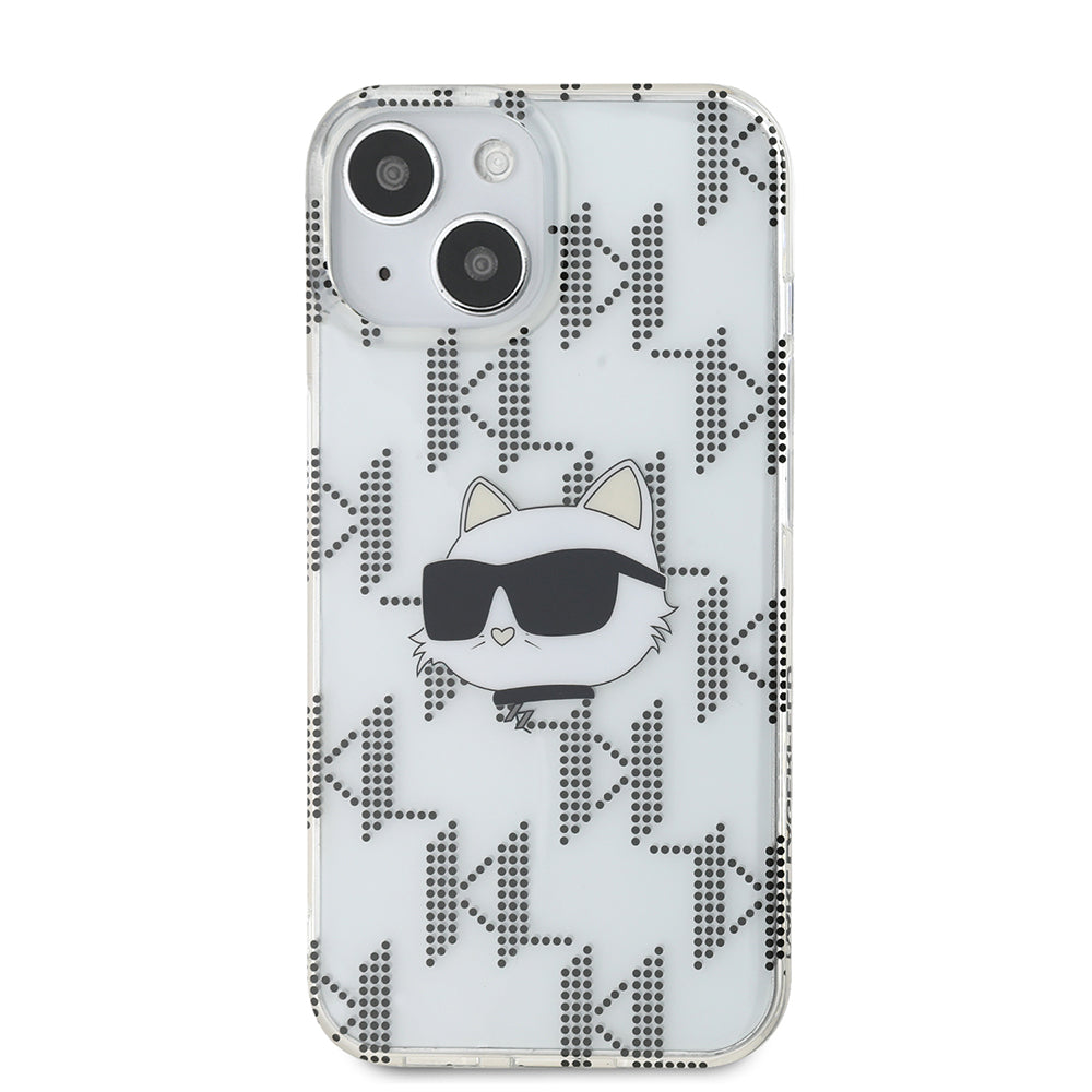 Husa pentru Apple iPhone 15, Karl Lagerfeld, IML Electroplated Choupette Head, Transparenta