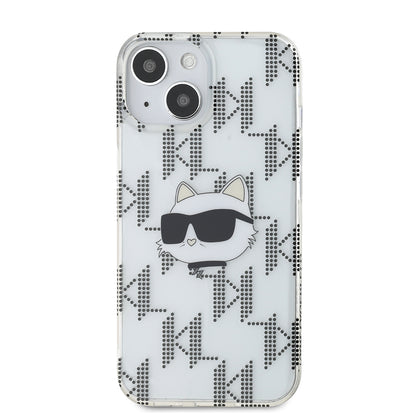 Husa pentru Apple iPhone 15, Karl Lagerfeld, IML Electroplated Choupette Head, Transparenta
