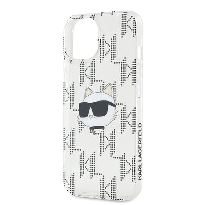 Husa pentru Apple iPhone 15, Karl Lagerfeld, IML Electroplated Choupette Head, Transparenta