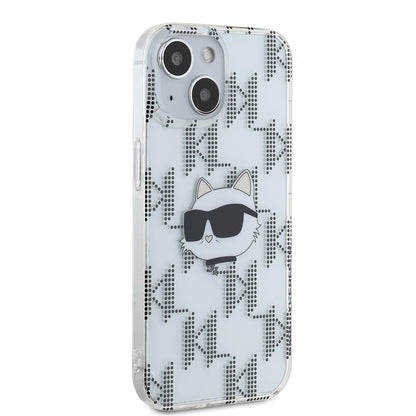 Husa pentru Apple iPhone 15, Karl Lagerfeld, IML Electroplated Choupette Head, Transparenta