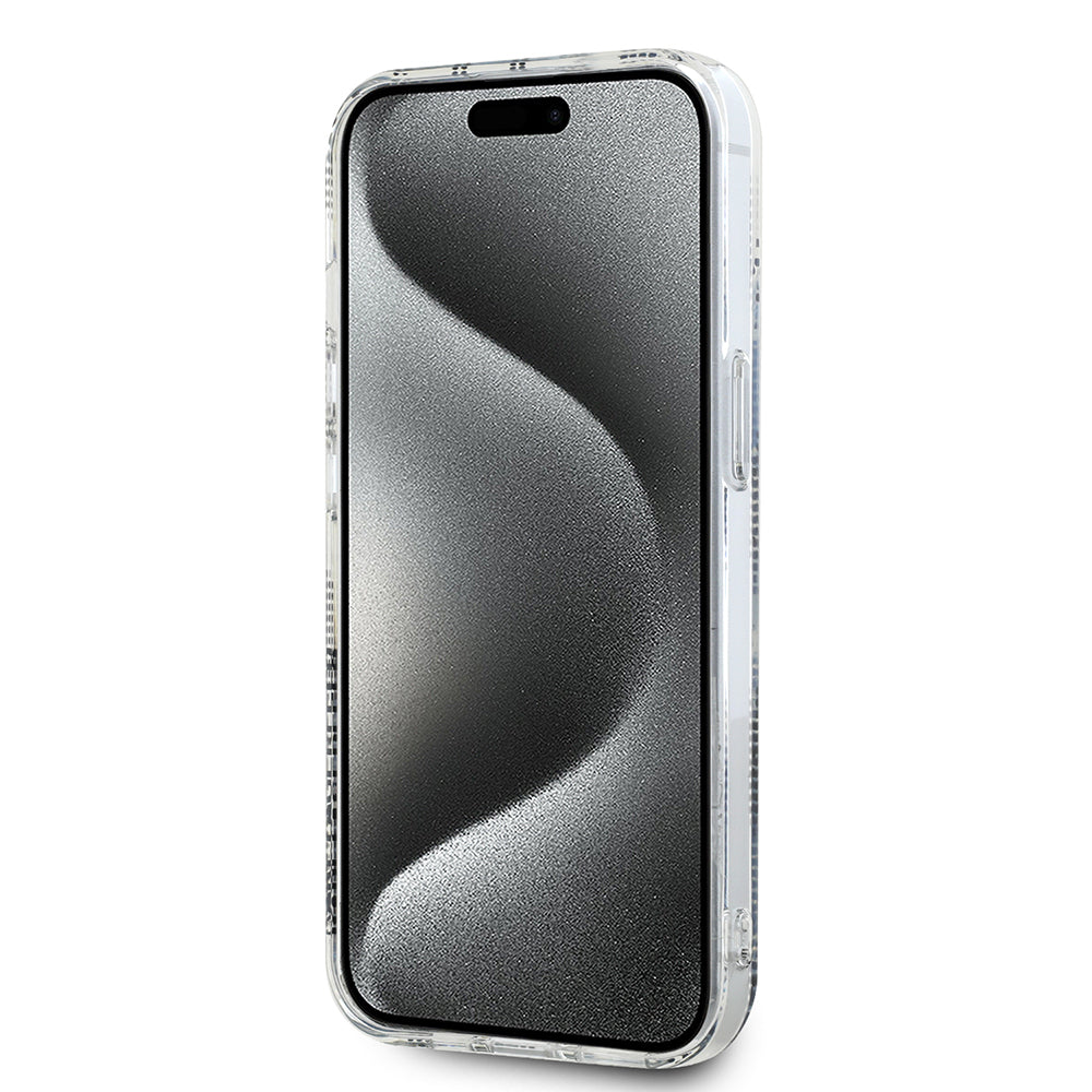 Husa pentru Apple iPhone 15, Karl Lagerfeld, IML Electroplated Choupette Head, Transparenta