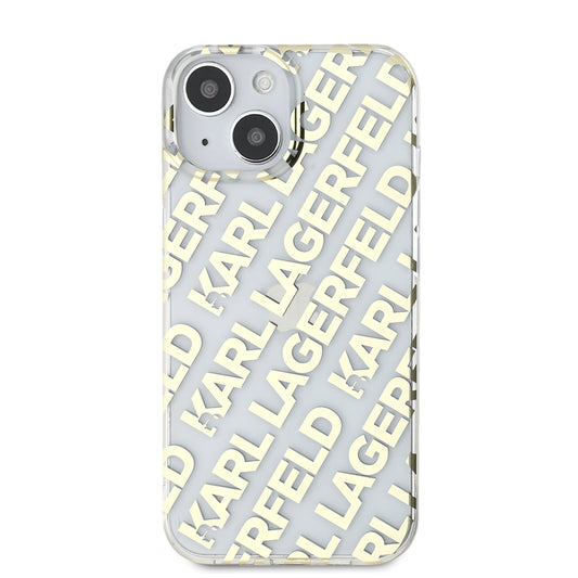 Husa pentru Apple iPhone 15, Karl Lagerfeld, IML Luxury Gold Fullover Logo, Aurie