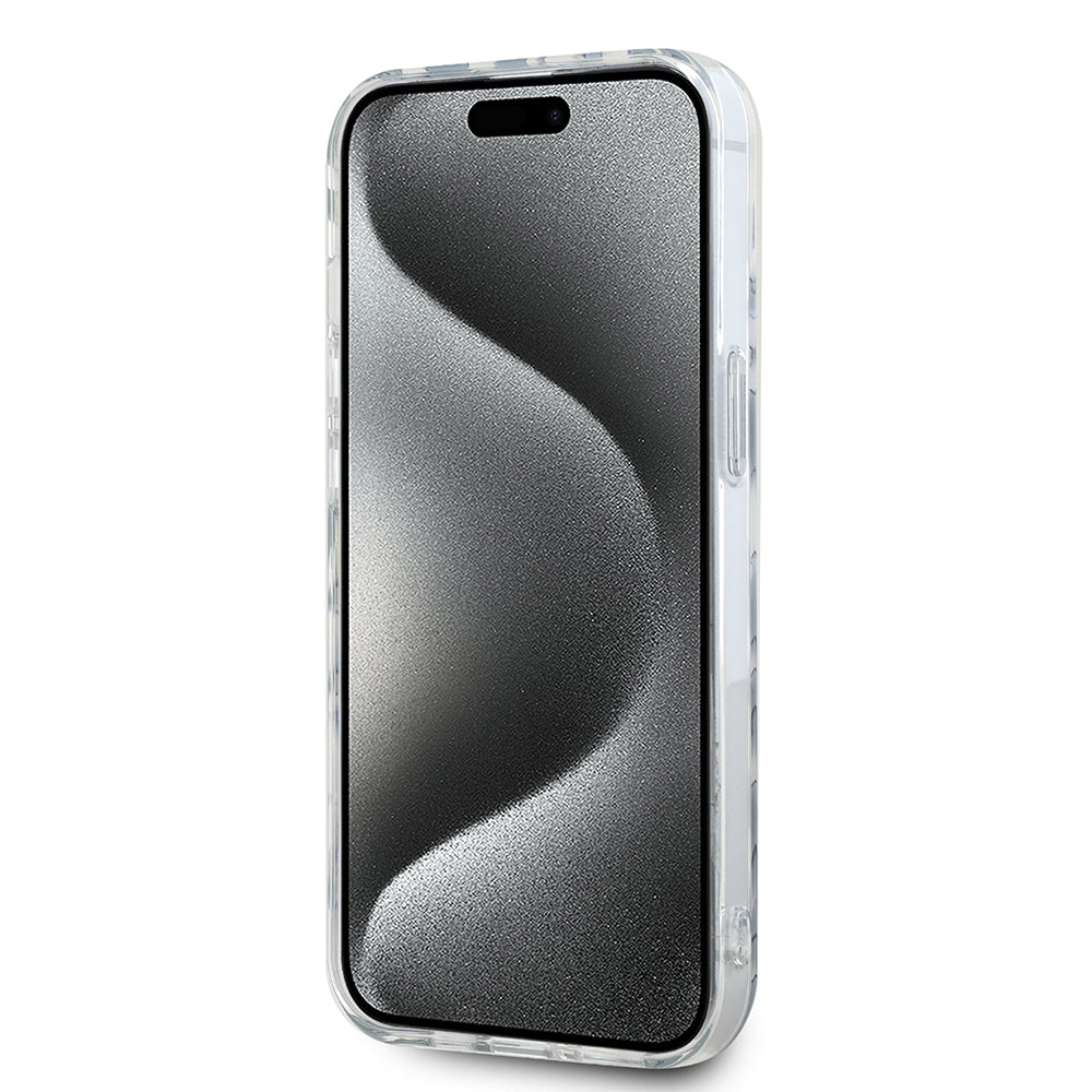Husa pentru Apple iPhone 15, Karl Lagerfeld, IML Luxury Zebra Pattern with Strap, Neagra