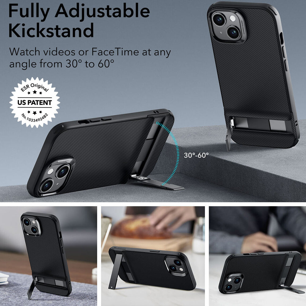 Husa pentru Apple iPhone 15 Plus, ESR, Air Shield Boost Kickstand, Neagra