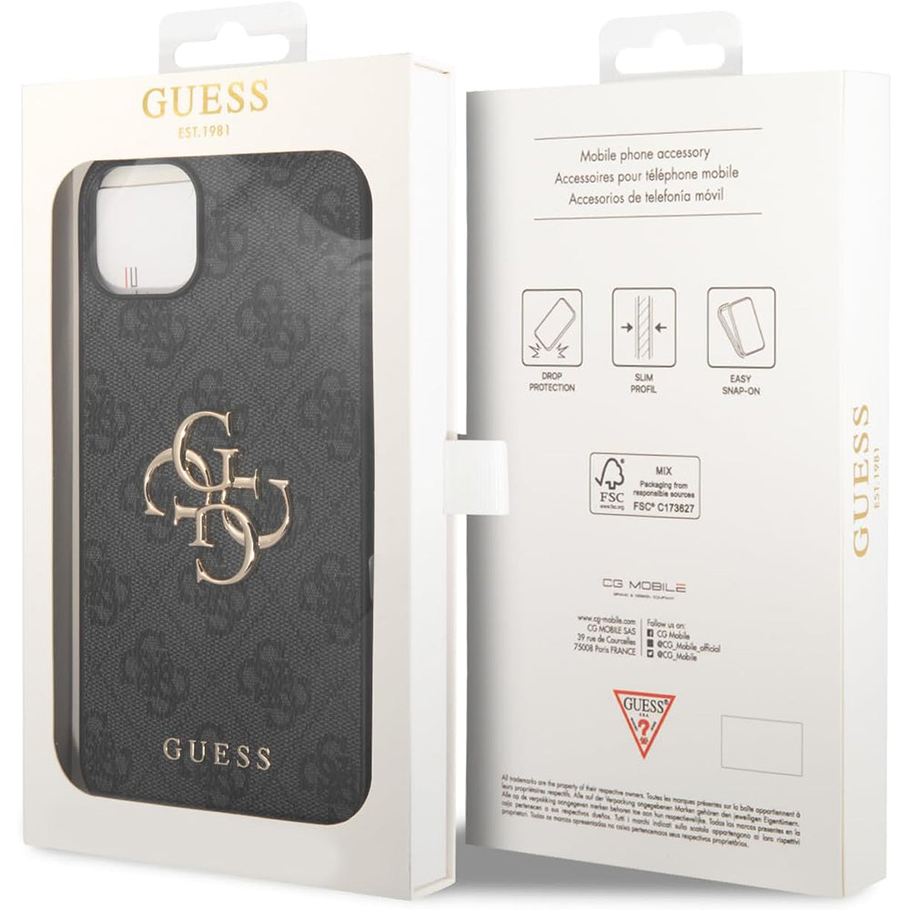 Husa pentru Apple iPhone 15 Plus, Guess, 4G Big Logo, Gri