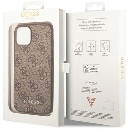 Husa pentru Apple iPhone 15 Plus, Guess, 4G Metal Gold Logo, Maro