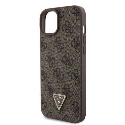 Husa pentru Apple iPhone 15 Plus, Guess, Crossbody 4G Metal Logo, Maro