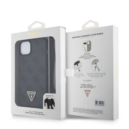 Husa pentru Apple iPhone 15 Plus, Guess, Crossbody 4G Metal Logo, Neagra