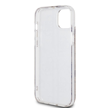 Husa pentru Apple iPhone 15 Plus, Guess, IML 4G Gold Stripe, Maro