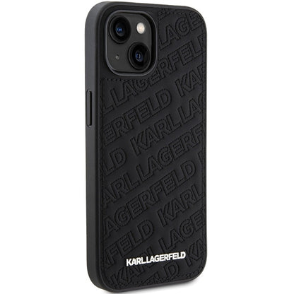 Husa pentru Apple iPhone 15 Plus, Karl Lagerfeld, Diagonal Quilted K Pattern, Neagra