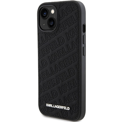 Husa pentru Apple iPhone 15 Plus, Karl Lagerfeld, Diagonal Quilted K Pattern, Neagra
