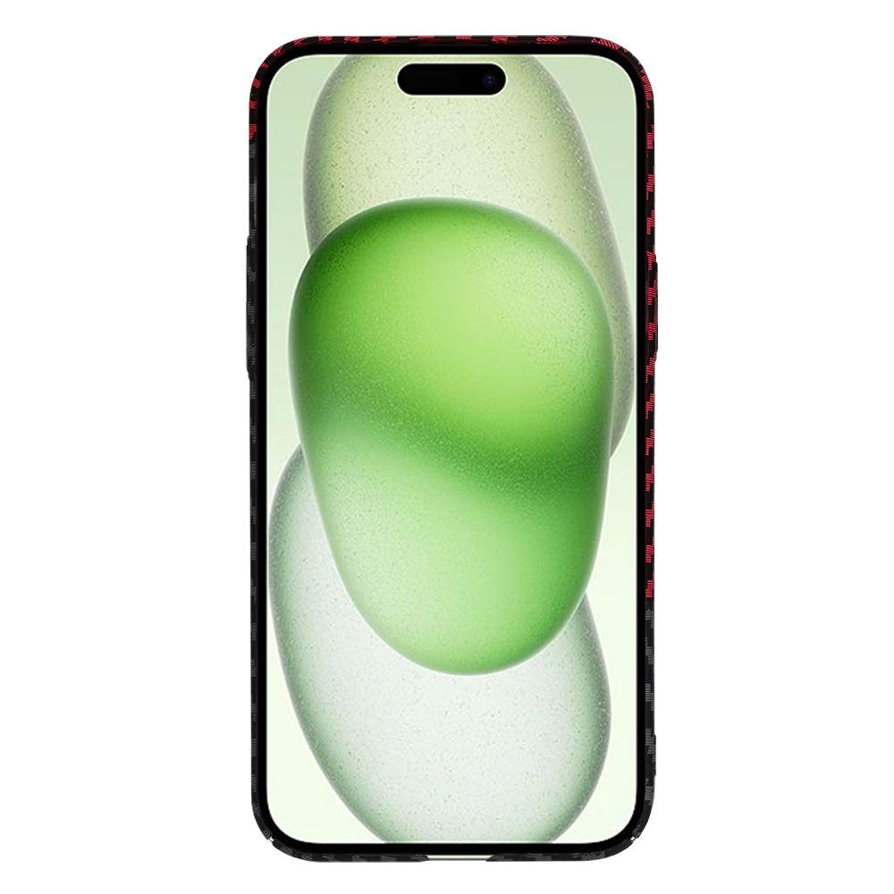 Husa pentru Apple iPhone 15 Plus, Techsuit, Carbonite FiberShell, Neagra Rosie