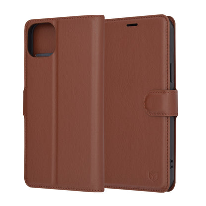 Husa pentru Apple iPhone 15 Plus, Techsuit, Leather Folio, Maro
