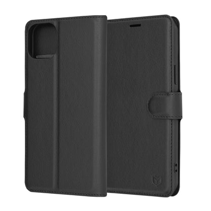 Husa pentru Apple iPhone 15 Plus, Techsuit, Leather Folio, Neagra