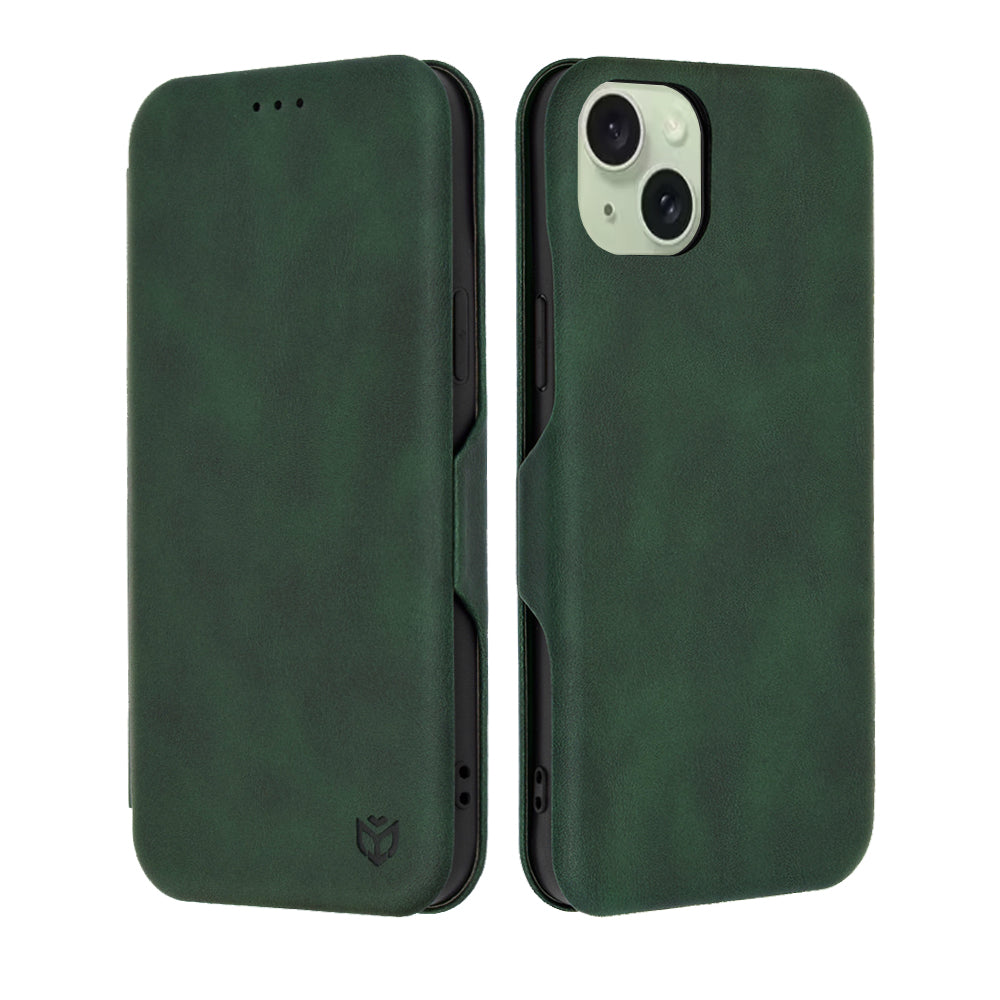 Husa pentru Apple iPhone 15 Plus, Techsuit, Safe Wallet Plus, Verde