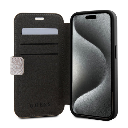 Husa pentru Apple iPhone 15 Pro, Guess, 4G Book, Roz