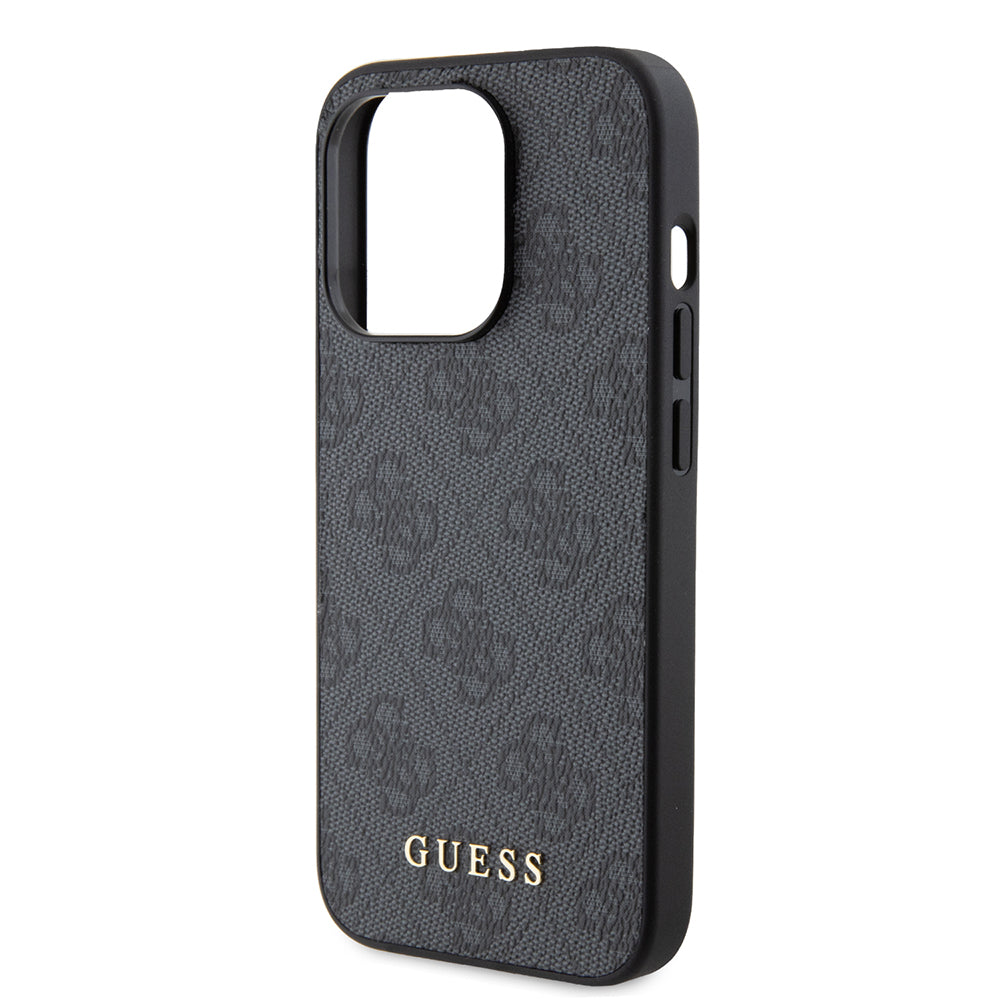 Husa pentru Apple iPhone 15 Pro, Guess, 4G Metal Gold Logo, Gri
