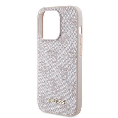 Husa pentru Apple iPhone 15 Pro, Guess, 4G Metal Gold Logo, Roz