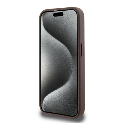 Husa pentru Apple iPhone 15 Pro, Guess, 4G Stripe, Maro