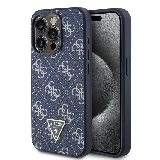 Husa pentru Apple iPhone 15 Pro, Guess, 4G Triangle Logo, Albastra