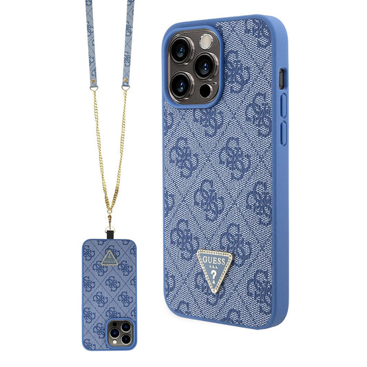 Husa pentru Apple iPhone 15 Pro, Guess, Crossbody 4G Metal Logo, Albastra