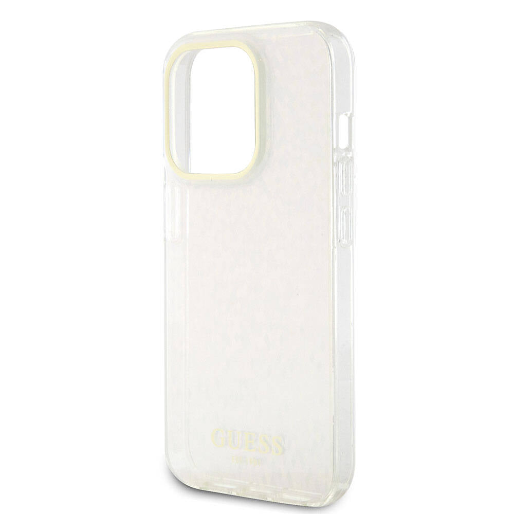 Husa pentru Apple iPhone 15 Pro, Guess, IML Faceted Mirror Disco Iridescent, Roz
