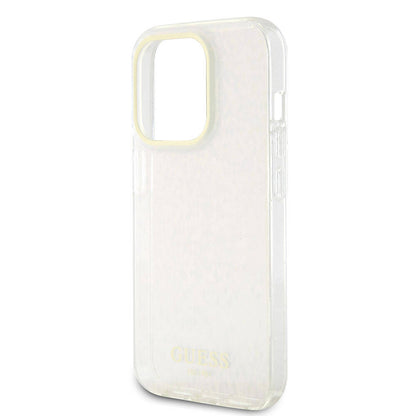 Husa pentru Apple iPhone 15 Pro, Guess, IML Faceted Mirror Disco Iridescent, Roz