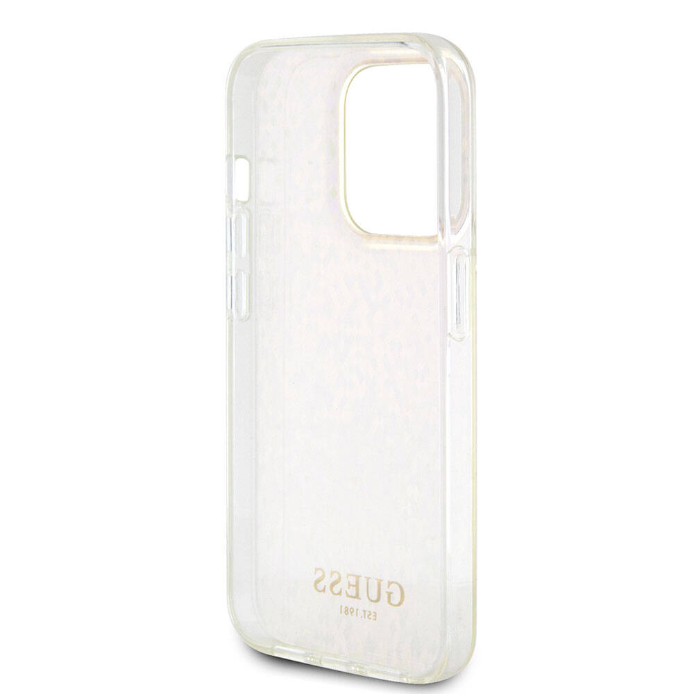 Husa pentru Apple iPhone 15 Pro, Guess, IML Faceted Mirror Disco Iridescent, Roz