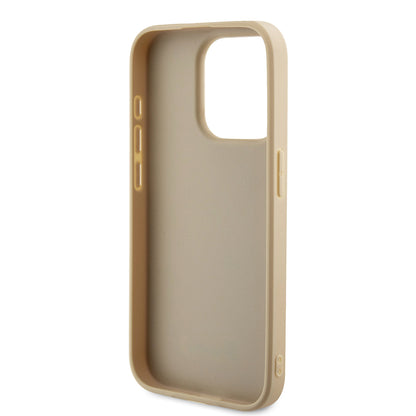 Husa pentru Apple iPhone 15 Pro, Guess, Saffiano Iridescent Script, Aurie