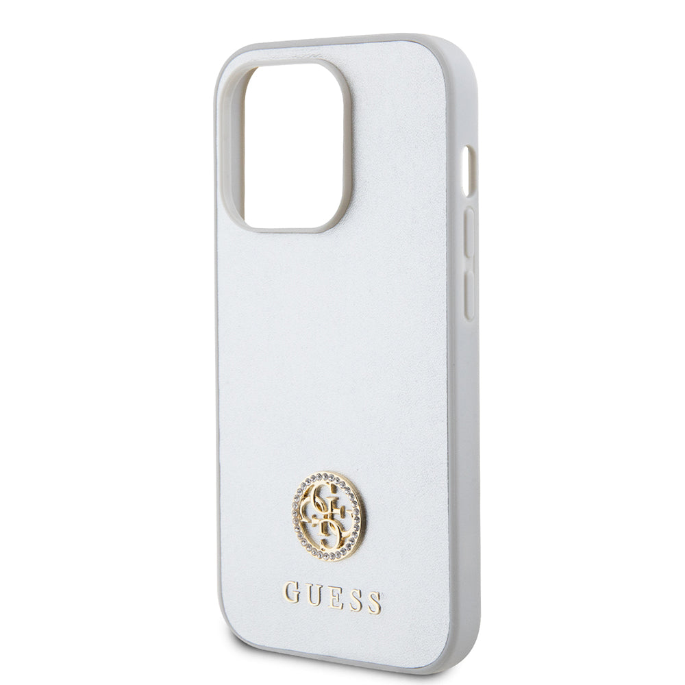 Husa pentru Apple iPhone 15 Pro, Guess, Strass Metal Logo, Argintie