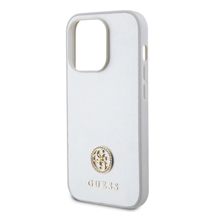 Husa pentru Apple iPhone 15 Pro, Guess, Strass Metal Logo, Argintie
