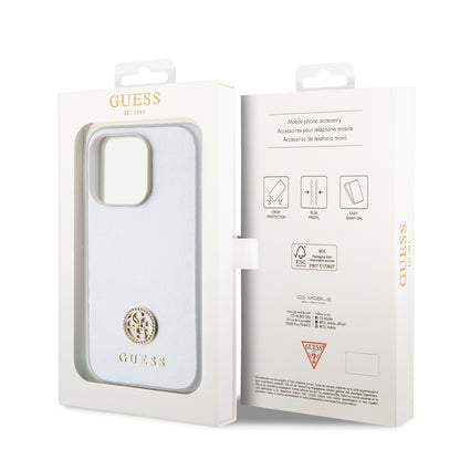 Husa pentru Apple iPhone 15 Pro, Guess, Strass Metal Logo, Argintie