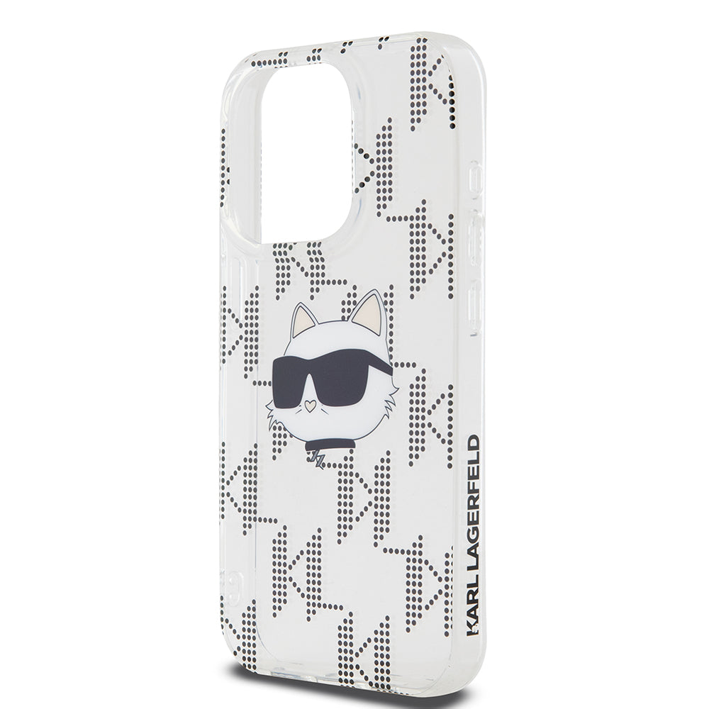 Husa pentru Apple iPhone 15 Pro, Karl Lagerfeld, IML Electroplated Choupette Head, Transparenta