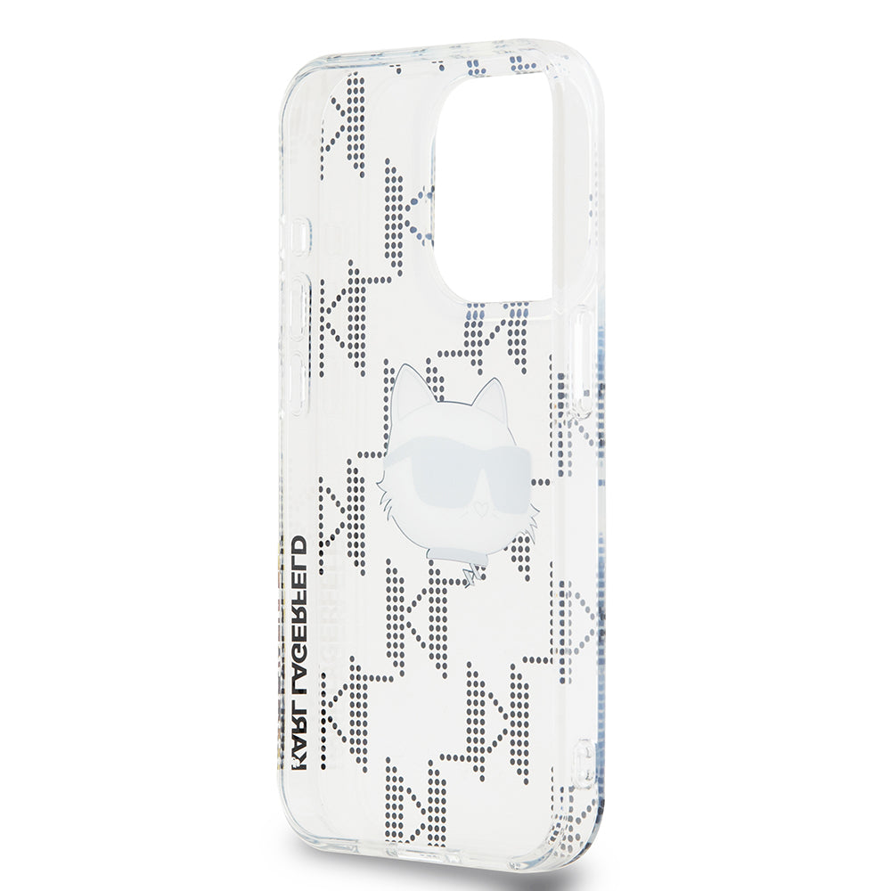 Husa pentru Apple iPhone 15 Pro, Karl Lagerfeld, IML Electroplated Choupette Head, Transparenta