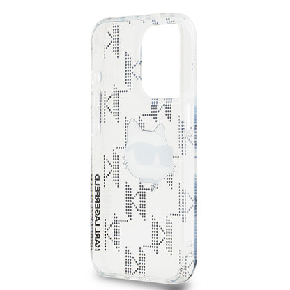 Husa pentru Apple iPhone 15 Pro, Karl Lagerfeld, IML Electroplated Choupette Head, Transparenta
