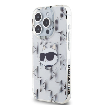 Husa pentru Apple iPhone 15 Pro, Karl Lagerfeld, IML Electroplated Choupette Head, Transparenta